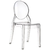 Chaise design médaillon empilable 'Chrystal' transparente avec 4 pieds