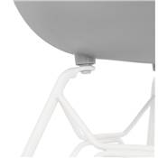Chaise style industriel design à accoudoirs 'LOTUS' grise avec 4 pieds en métal blanc