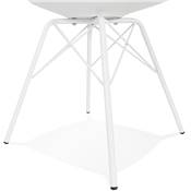 Chaise design style industriel 'GORD' blanche avec 4 pieds en métal blanc