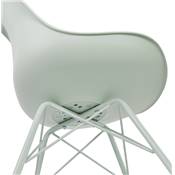 Chaise design style industriel 'GORD' assise verte claire avec 4 pieds en métal vert clair