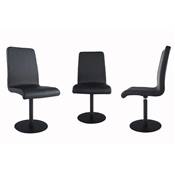Chaise design pivotante 'Soho' noire avec pied central en métal noir