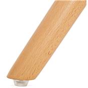 Chaise scandinave design à accoudoirs 'KUNG' noire avec 4 pieds en bois naturel