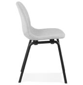 Chaise scandinave design 'Teknik Blackwood' en tissu gris clair avec 4 pieds en bois noir