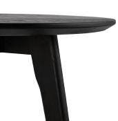 Tables basses scandinaves gigognes rondes 'Mukavä' plateau et 3 pieds en bois noir - Ø 50 cm