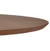 Table basse design ronde 'ELEA MINI' plateau en noyer et pied en acier brossé - Ø 90 cm