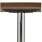 Petite table / table de réunion ronde 'Kontur' plateau noyer pied central métal chromé - Ø 90 cm