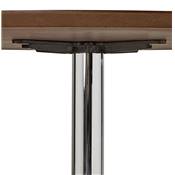 Petite table à diner / de bureau ronde 'Kontur' plateau noyer pied central métal chromé - Ø 90 cm