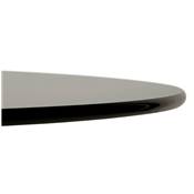 Table / table de réunion ronde 'Roundglass' en verre trempé noir pied central noir – Ø 120 cm