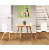 Table de salle à manger scandinave ronde 'Üméa' plateau et 4 pieds bois naturel – Ø 120 cm