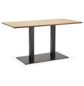 Table salle à manger 'Tvillin Black Small' bois pied central en fonte noir - 150 x 70 cm
