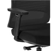 Fauteuil de bureau design à roulettes et dossier haut 'PDG' en tissu maillé noir avec pieds noir