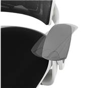 Fauteuil de bureau design à roulettes dossier haut 'GEEK' tissu noir structure blanche pieds métal