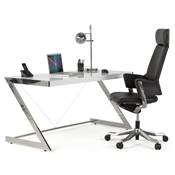 Fauteuil de bureau design à roulettes dossier haut 'BIG MASTER' noir avec pieds en alluminium