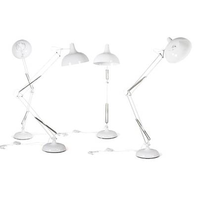 Lampadaire design 'Architecte' en métal blanc