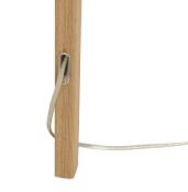 Lampadaire trépied scandinave 'Stätiv' abat-jour en tissu noir 3 pieds en bois naturel