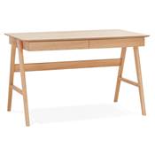 Petit bureau droit / table de travail design 'CHILD' en bois naturel - 120 x 70 cm