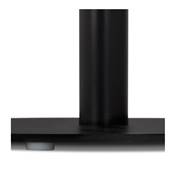 Petite table industriel ronde 'FERRO' plateau bois noir pied central métal noir – Ø 60 cm