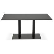 Table / bureau design 'TVILLIN BLACK MEDIUM' noire bois pied central métal noir - 160 x 80 cm