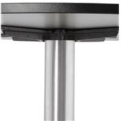 Table basse ronde lounge 'KARA MINI' noire en bois et pied central en acier brossé - Ø 90 cm