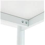 Table / bureau droit design 'VANIA' en bois blanc pied central en métal blanc – 160 x 80 cm