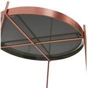 Table d'appoint guéridon pliable 'SMALL ELEMENTO' plateau miroir 4 pieds en métal cuivré - Ø 40 cm