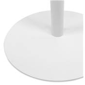 Table d'appoint guéridon design ovale 'DRINK' tablette et pied central en métal blanc - 42 x 31 cm