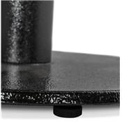 Petite table industriel ronde 'SMALL FERRO' en bois noir pied central métal noir – Ø 60 cm