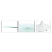 Table / table de réunion 'Pluton' plateau en verre pied central en fibre de verre blanc – Ø 140 cm