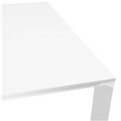 Table réunion / bureau bench 'BIG AFER' bois blanc pieds métal blanc et chromé - 140 x 140 cm