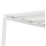 Table de réunion / bureau bench design 'LITTLE MEET' blanc en bois pieds métal blanc - 140 x 140 cm