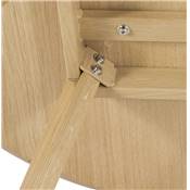Table / table de réunion scandinave ronde 'SOLNÄ' plateau et 4 pieds en bois naturel – Ø 120 cm