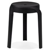 Tabouret bas design de style moderne empilable 'FIORI' en resine noire
