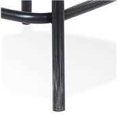 Tabouret de bar vintage 'MAKINA' bois finition noyer effet vieilli 4 pieds métal noir dossier haut