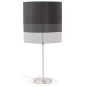 Lampe à poser design 'Okno' abat-jour cylindrique noir socle en métal brossé réglable