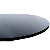 Table basse design ronde 'Pop' noire pied central en métal chromé – Ø 60 cm