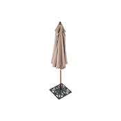 Parasol hexagonal 'Ombre' structure en bois toile taupe