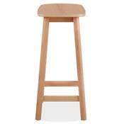 Tabouret de snack mi-hauteur scandinave 'BERE MINI' assise avec 4 pieds en bois naturel