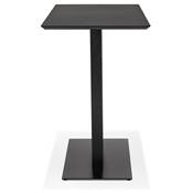 Table de bar haute design 'Tvillin Black' bois noir double pied central en fonte noir – 150 x 70 cm