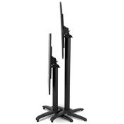 Table de bar haute pliable carré 'BARRA' en bois noir avec pied central en métal noir – 68 x 68 cm
