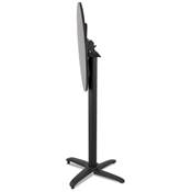 Table de bar haute pliable ronde 'BARRA' en bois noir avec pied central en métal noir – Ø 68 cm
