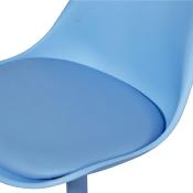 Chaise design pivotante 'Tulipe Kolor' bleue pied central - Lot de 2