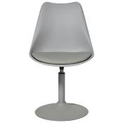 Chaise design pivotante 'Tulipe Kolor' grise pied central - Lot de 2