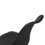 Chaise design pivotante 'Tulipe Kolor' noire pied central - Lot de 2