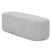 Banquette design de style moderne 'STICKY' en tissu gris clair avec pieds noir - 120 x 40 cm