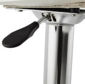 Tabouret de bar réglable 'Slider' pivotant bois blanc pied et repose pieds métal chromé dossier haut