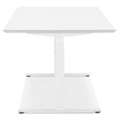 Bureau design assis-debout électrique 'SMALL TECH' blanc en bois pieds en métal blanc - 150 x 70 cm