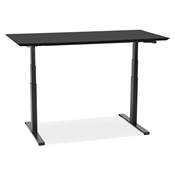 Bureau design assis-debout électrique 'SMALL TECH' noir en bois pieds en métal noir - 150 x 70 cm
