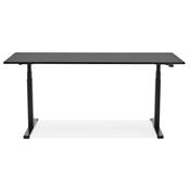 Bureau design assis-debout électrique 'SEMPLICE' noir en bois pieds en métal noir - 160 x 80 cm