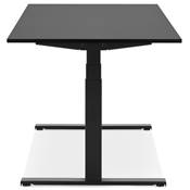 Bureau design assis-debout électrique 'SEMPLICE' noir en bois pieds en métal noir - 160 x 80 cm