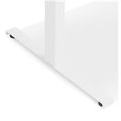 Bureau design assis-debout électrique 'SMALL TECH' en noyer pieds en métal blanc - 150 x 70 cm
